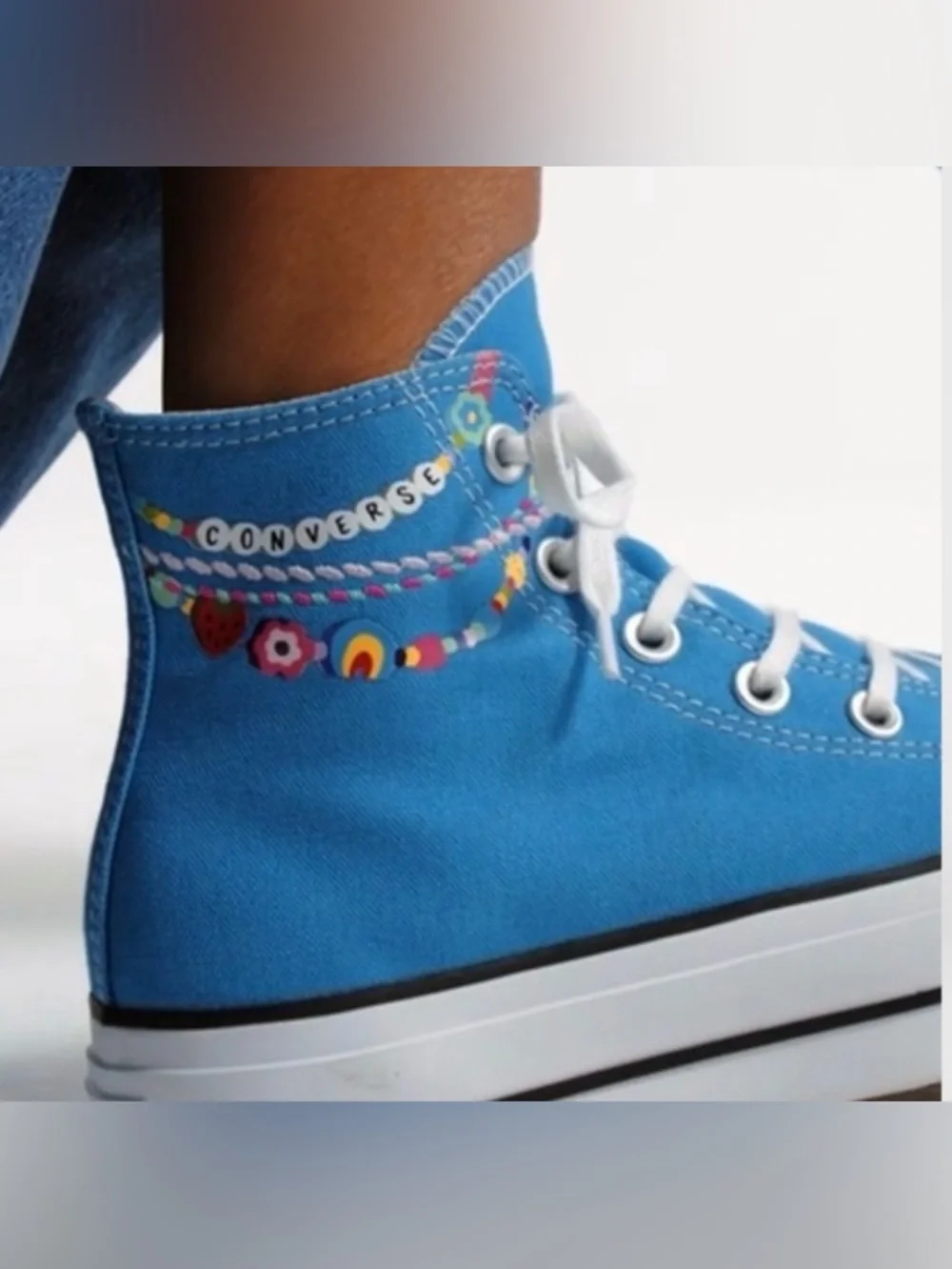 Chuck Taylor All Star Lift Kidult Women Converse Dial up Blue High-Top Sneakers - Picture 2 of 14